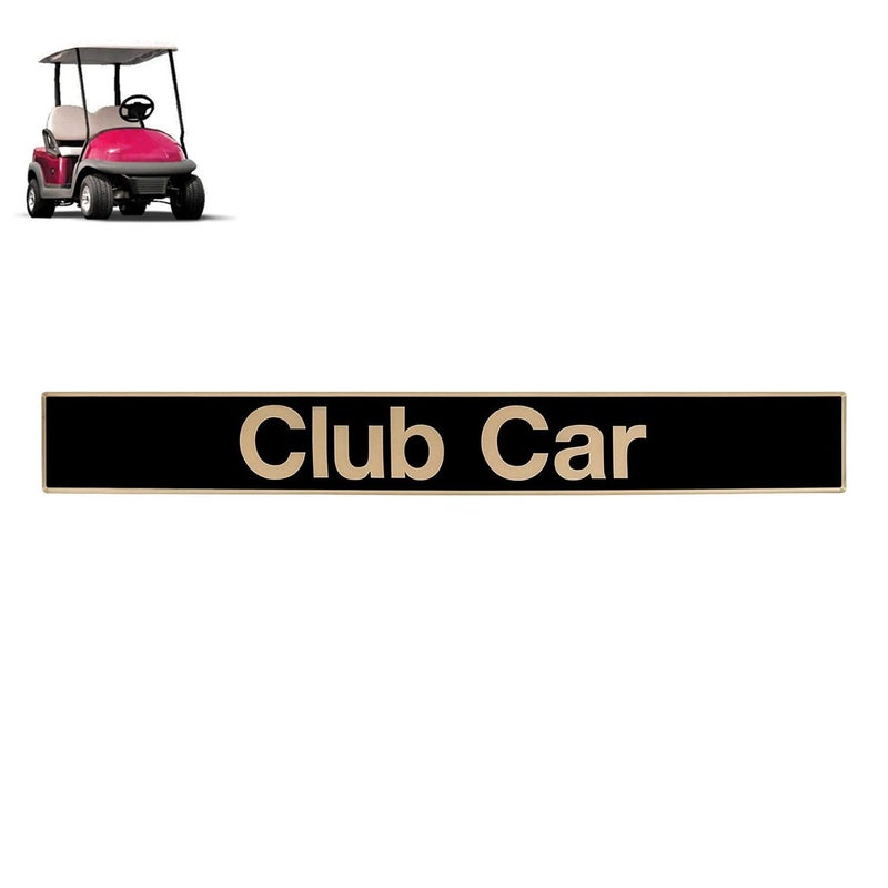 Drive-up Name Plate for Club Car Precedent, Black Gold Decal for Golf Cart 15.74"Ã—2.24" Emblem - Image 1